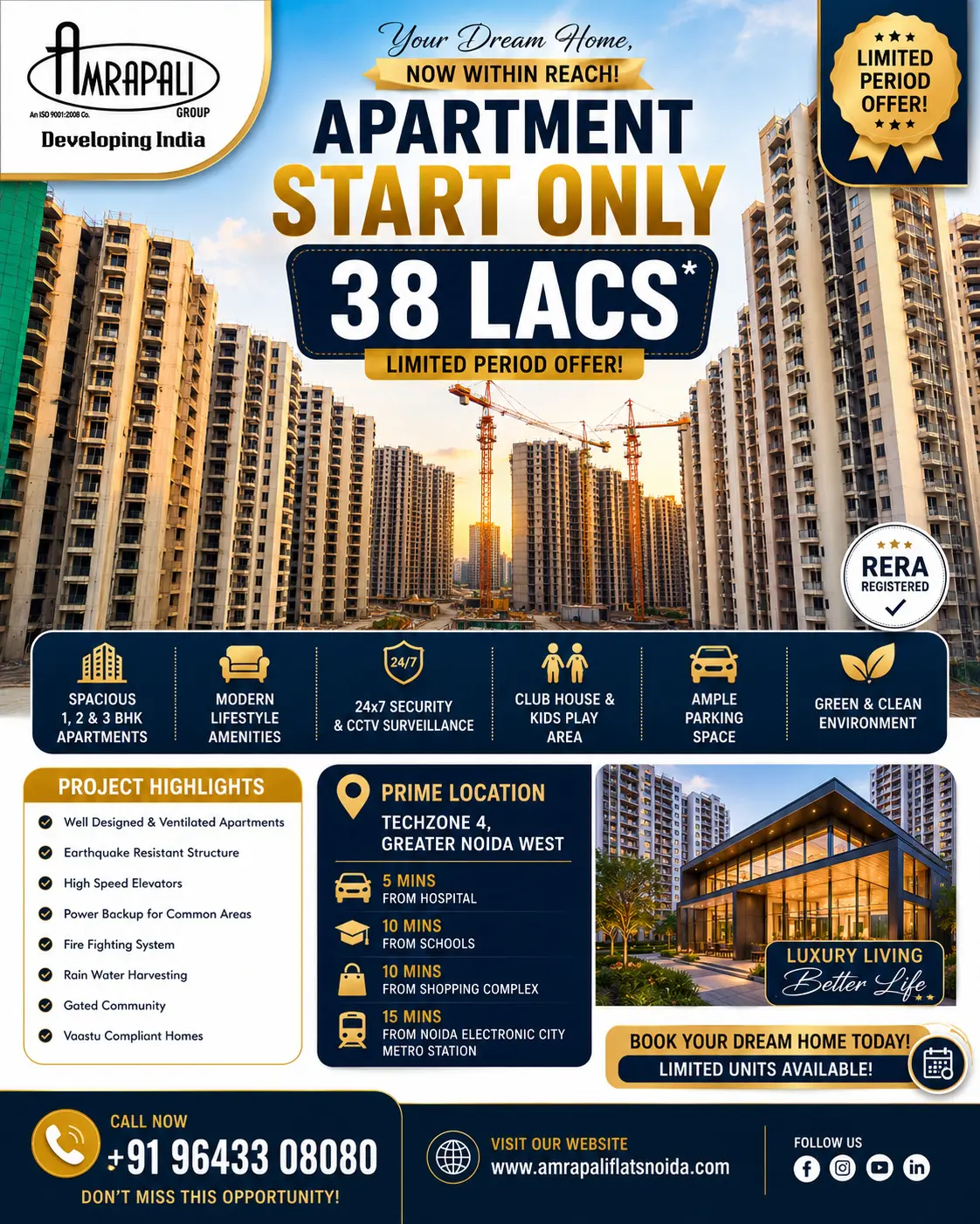 3BHK Flat for Sale In Techzone 4 Greater Noida West
