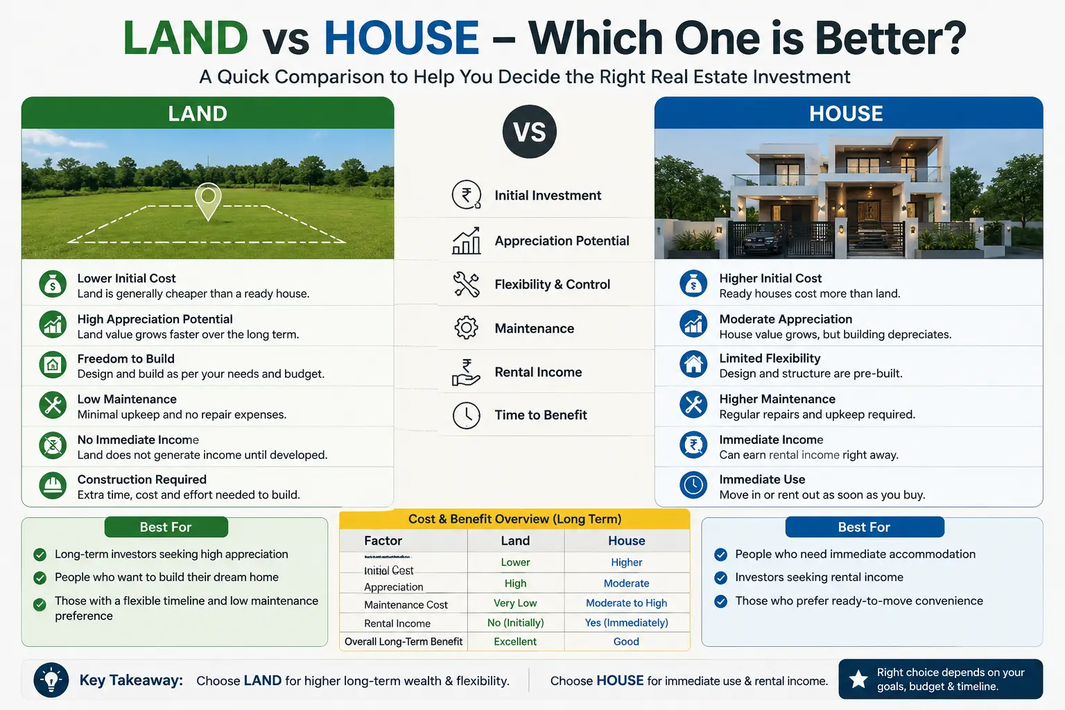 Which Is Better: Buying Land or Purchasing an Existing House?